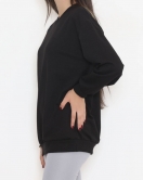 Bisiklet Yaka Sweat Siyah - 3042.275.