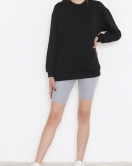 Bisiklet Yaka Sweat Siyah - 3042.275.