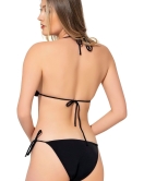 Düz İpli Bağlı Üçgen Bikini Takım Siyah - 11003.1834.