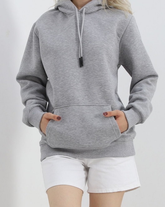 Kanguru Cep Oversize Sweat Gri - 3080.275.