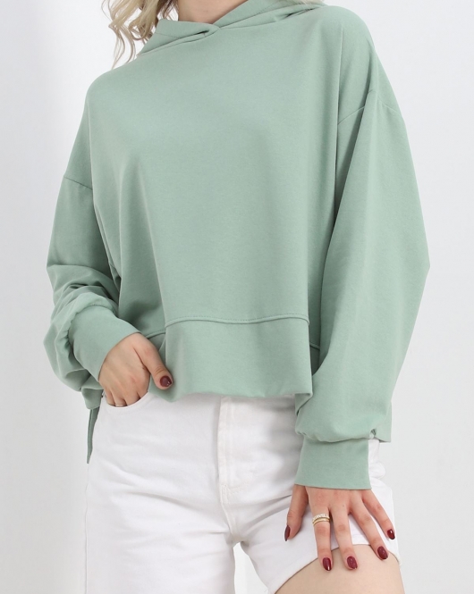 2 İplik Kapşonlu Sweat Mint - 1728.1095.