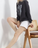 Baskılı İki İplik Oversize Sweat Füme - 21648.200.