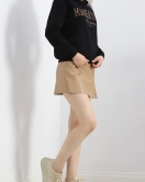 Üç İplik Gömlek Yaka Oversize Sweat Siyah - 21624.200.