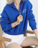 Üç İplik Baskılı Sweat Mavi - 20332.1872.