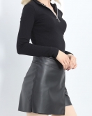 Yarım Fermuarlı Body Siyah - 19088.599.
