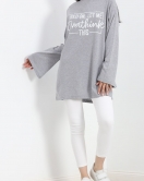Baskılı Oversize Suprem Tunik Gri - 20217.1567.
