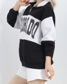 Baskılı Fermuarlı Sweat Siyah - 21623.200.