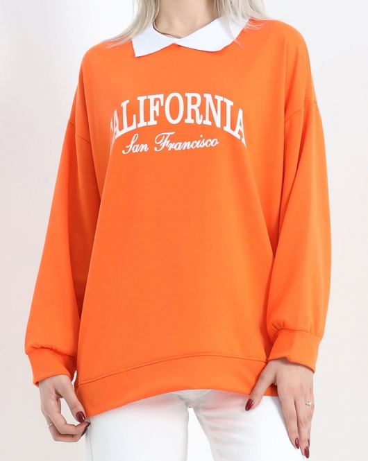 Calıfornıa Baskılı Sweat Oranj - 20944.1778.