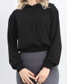 Kısa Kapşonlu Sweat Siyah - 1791.1095.