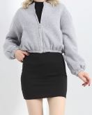 3 İplik Fermuarlı Sweat Gri - 20938.1554.