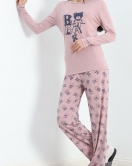 Baskılı Poliviskon Pijama Takımı Güllaci - 302.1287.