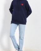 Kanguru Cepli Kalp Nakışlı Sweat Lacivert - 3096.275.