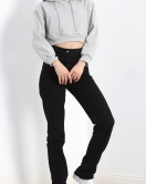 Şardonlu Oversize Crop Sweat Gri1 - 21391.200.