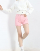 3 İplik Kapşonlu Crop Sweat Ekru - 20967.1878.