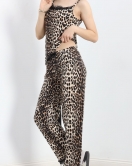 3'Lü Süet Pijama Takımı Leopar - 668.1287.