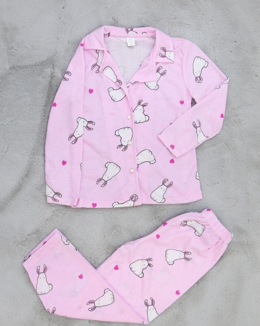 4-13 Yaş Çocuk Pijama Takımı Pembebeyaz - 408.1287.