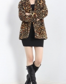 Astarlı Peluş Ceket Leopar - 12725.148.