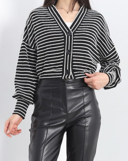 Sakallı Crop Hırka Siyah - 12755.148.