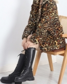 Astarlı Peluş Ceket Leopar - 12725.148.