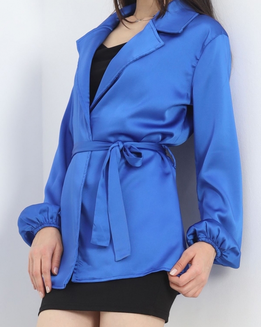 Saten Ceket Saks - 12294.148.
