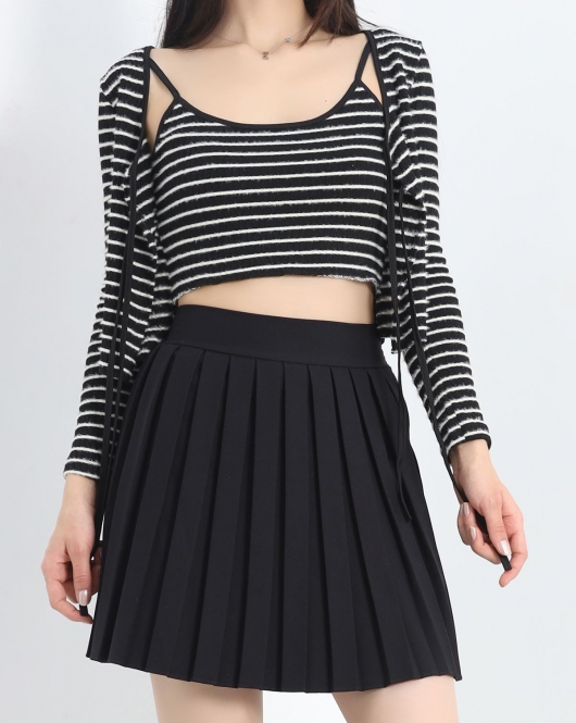 Atletli Crop Ceket Takım Siyah - 12757.148.