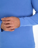 Polo Yaka Uzun Kol Erkek Sweatshirt Mavi - 20127.1874.