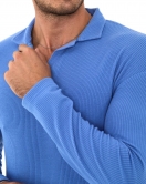 Polo Yaka Uzun Kol Erkek Sweatshirt Mavi - 20127.1874.