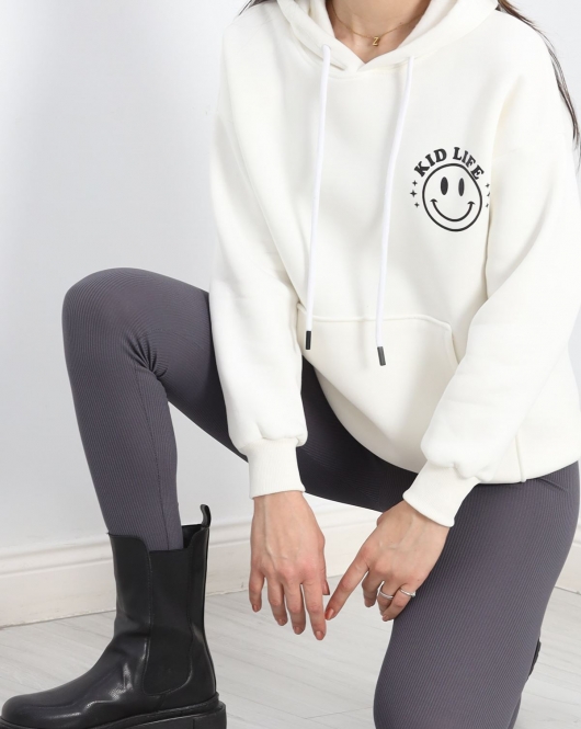 Baskılı Unisex Sweat Ekru - 20071.1878.