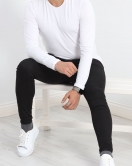 Uzun Kollu V Yaka Erkek Sweatshirt Beyaz - 19647.200.