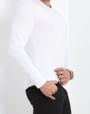 Uzun Kollu V Yaka Erkek Sweatshirt Beyaz - 19647.200.