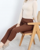 Dabıl Bağcıklı Pantolon Kahve - 20138.1884.