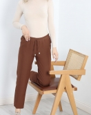 Dabıl Bağcıklı Pantolon Kahve - 20138.1884.