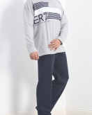 Erkek Pijama Takımı Gribeyaz - 20221.1838.