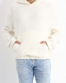 Kapşonlu Kanguru Cep Erkek Peluş Sweat Bej - 19326.1885.