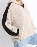 Kapşonlu Erkek Peluş Sweat Taş - 19331.1885.