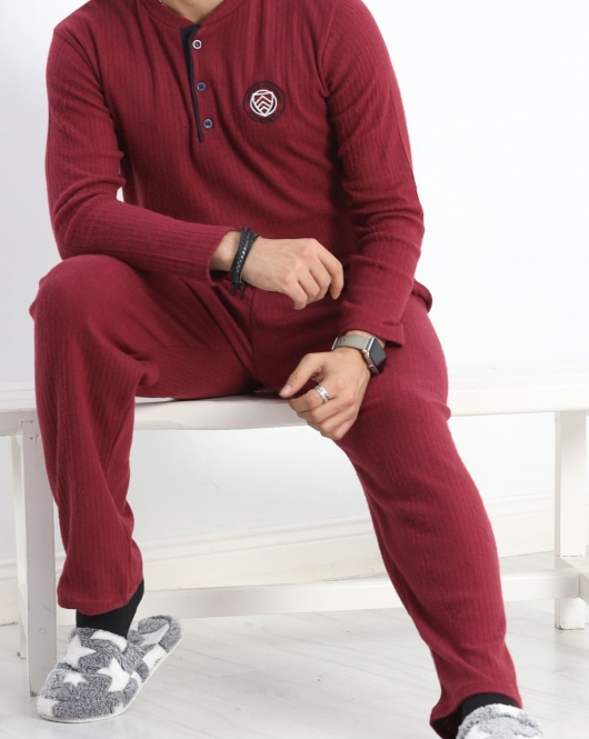 Erkek Pijama Takımı Bordo - 20207.1048.
