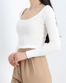 Kare Yaka Crop Body Ekru - 19338.1567.