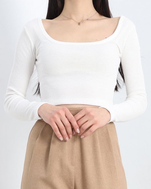 Kare Yaka Crop Body Ekru - 19338.1567.