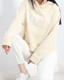 Baskılı Kapşonlu Sweat Krem - 20504.1886.