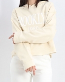 Baskılı Kapşonlu Sweat Krem - 20504.1886.