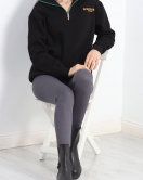 Üç İplik Nakışlı Sweat Siyah1 - 20329.1872.