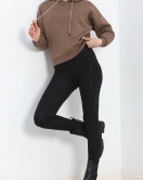 Kapşonlu 3 İplik Crop Sweat Açıkkahve - 20969.1878.