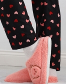 Nakışlı Peluş Ev Terliği Pembe - 20915.264.
