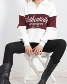 Polo Yaka Baskılı Sweat Bordo - 20538.1872.