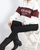 Polo Yaka Baskılı Sweat Bordo - 20538.1872.