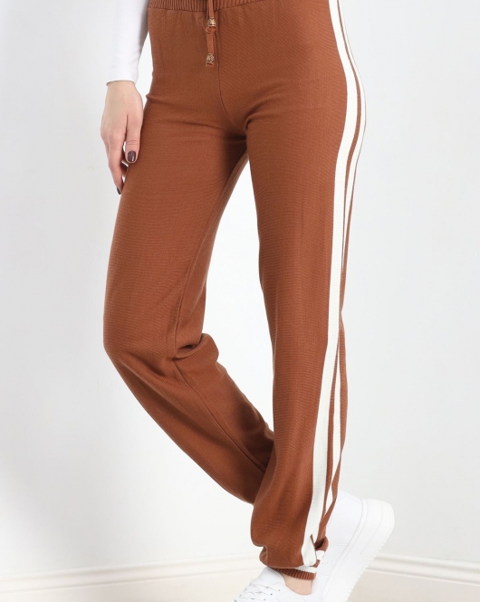 Yanı Şeritli Triko Pantolon Kiremit1 - 20886.1830.