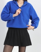 Fermuarlı Stoperli Polar Sweat Saks - 20377.1872.