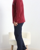 Erkek Pijama Takımı Bordo - 20829.1838.
