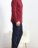Erkek Pijama Takımı Bordo - 20829.1838.