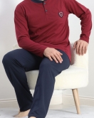 Erkek Pijama Takımı Bordo - 20829.1838.